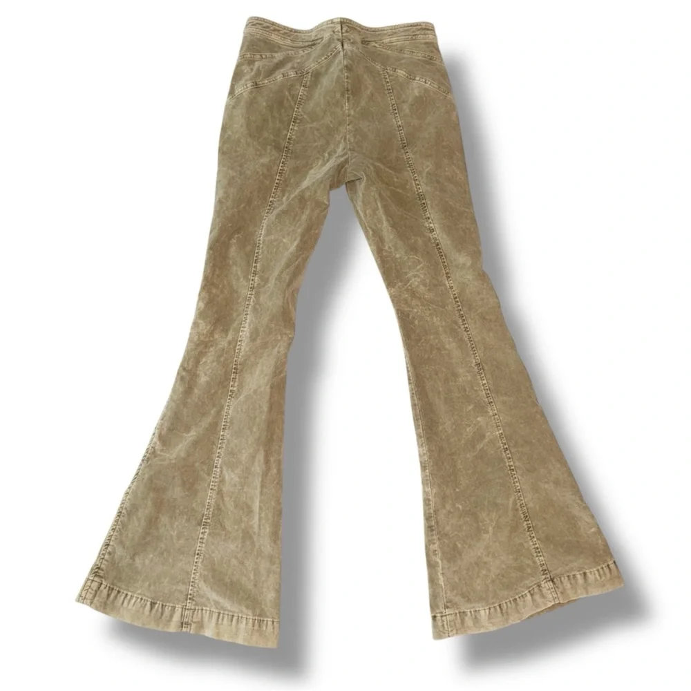 NWT Free People Flare Corduroy Pants with Zipper Stretchy Size 0 - Picture 2 of 12